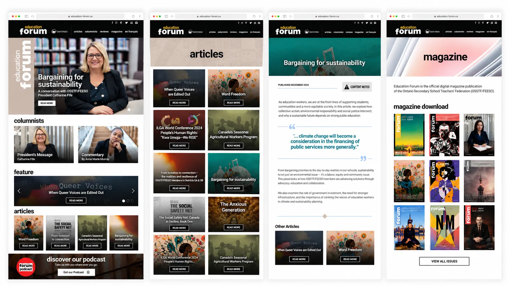 OSSTF/FEESO's New Education Forum Website